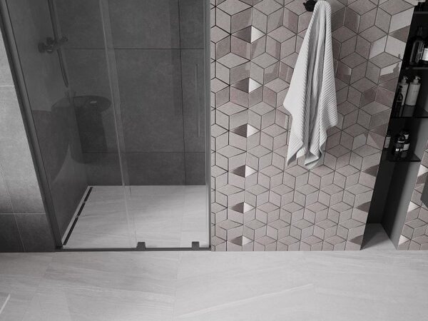 Mexen Velar L, usa de dus culisanta pentru deschidere 90 cm, sticla transparenta 8 mm, grafit lustruit, 871-090-003-01-95