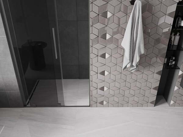 Mexen Velar L, usa de dus culisanta pentru deschidere 90 cm, sticla gri 8 mm, grafit lustruit, 871-090-003-41-95