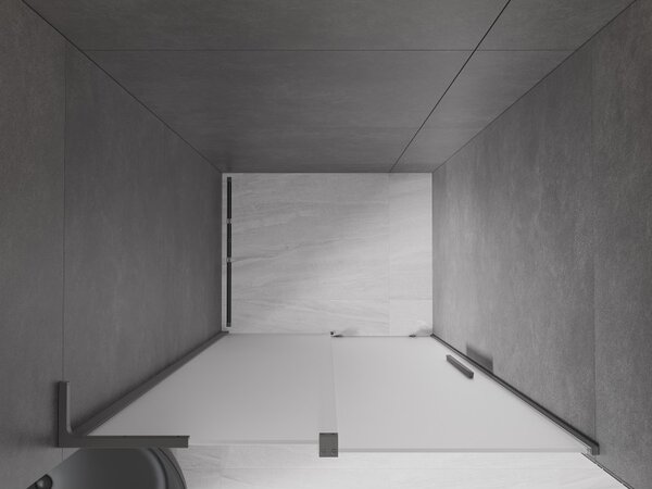 Mexen Velar L, usa de dus culisanta pentru deschidere 90 cm, sticla mat 8 mm, grafit lustruit, 871-090-003-31-95
