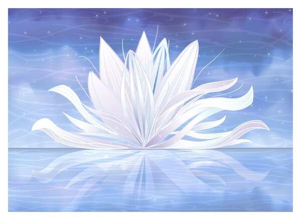 Tablou pe sticlă - Floare de lotus (70x50 cm)