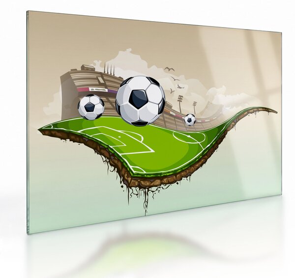 Tablou pe sticlă - Teren de fotbal (70x50 cm)