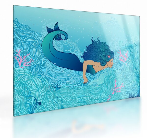 Tablou pe sticlă - Sirena (70x50 cm)