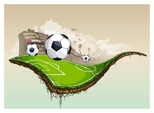 Tablou pe sticlă - Teren de fotbal (70x50 cm)