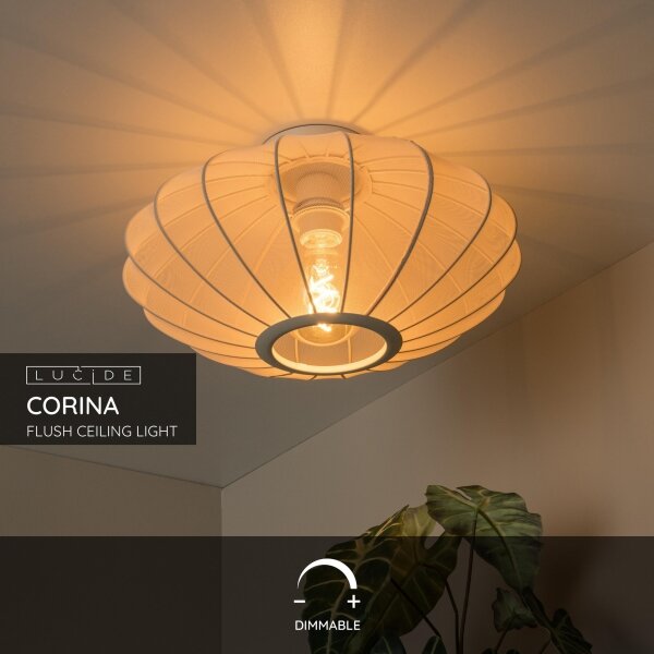 Plafonieră Lucide 03147/40/38 CORINA 1xE27/40W/230V d. 40 cm crem