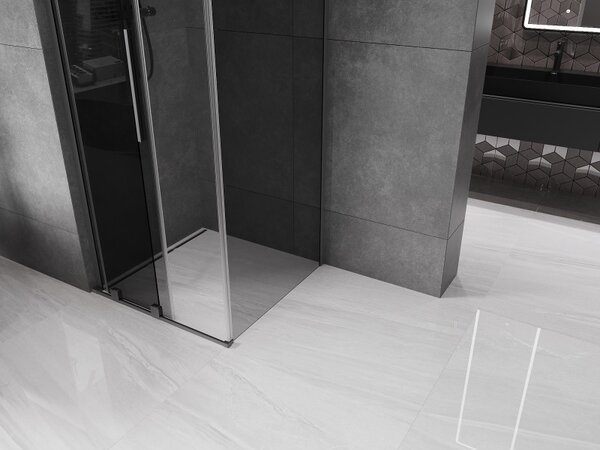 Mexen Velar L, cabină de duș cu ușă glisantă 90 x 90 cm, sticlă gri 8 mm, grafit lustruit, 871-090-090-43-95