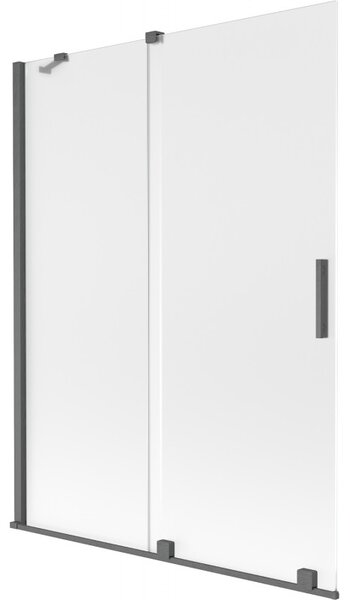 Mexen Velar, paravan de baie glisant cu 2 aripi 130 x 150 cm, sticlă mată 8 mm, grafit lustruit, 896-130-000-31-66