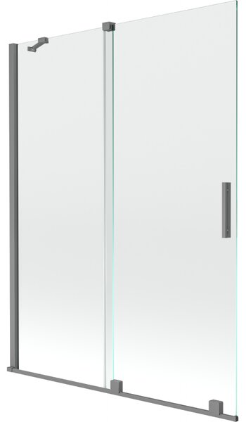 Mexen Velar, paravan de baie glisant cu 2 aripi 130 x 150 cm, sticlă transparentă de 8 mm, grafit lustruit, 896-130-000-01-95