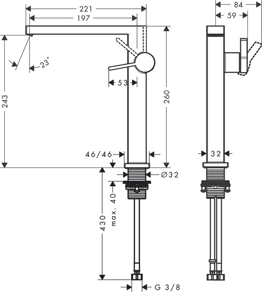 Hansgrohe Tecturis E baterie lavoar stativ crom 73072000