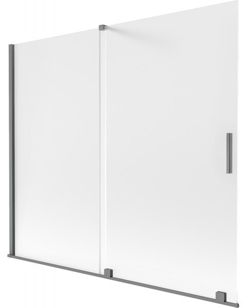 Mexen Velar, paravan de baie glisant cu 2 aripi 180 x 150 cm, sticlă mată 8 mm, grafit lustruit, 896-180-000-31-95