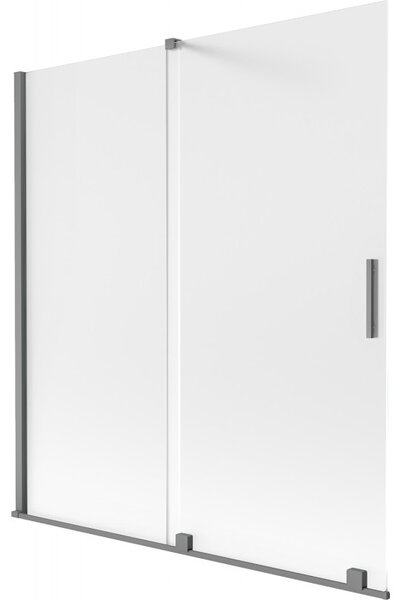 Mexen Velar, paravan de baie glisant cu 2 aripi 150 x 150 cm, sticlă mată 8 mm, grafit lustruit, 896-150-000-31-95