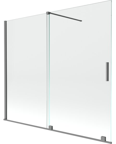 Mexen Velar, paravan de baie glisant cu 2 aripi 180 x 150 cm, sticlă transparentă de 8 mm, grafit lustruit, 896-180-000-01-95