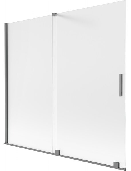 Mexen Velar, paravan de baie glisant cu 2 aripi 170 x 150 cm, sticlă mată 8 mm, grafit lustruit, 896-170-000-31-95