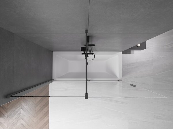 Mexen Velar, paravan de baie glisant cu 2 aripi 180 x 150 cm, sticlă transparentă de 8 mm, grafit lustruit, 896-180-000-01-95