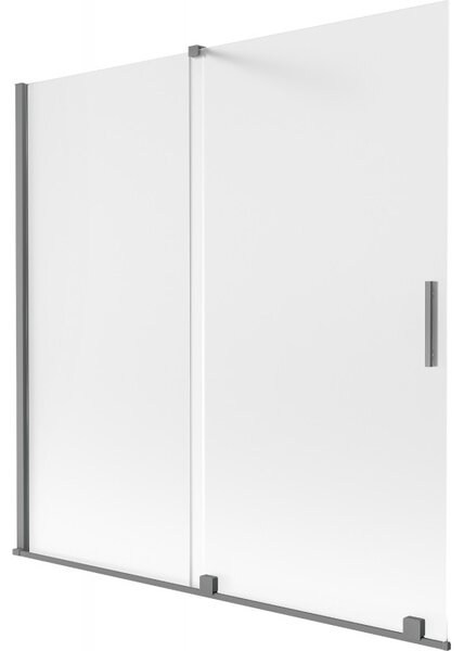 Mexen Velar, paravan de baie glisant cu 2 aripi 160 x 150 cm, sticlă mată de 8 mm, grafit lustruit, 896-160-000-31-95