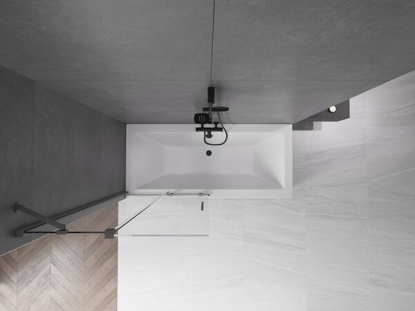 Mexen Velar, paravan de baie glisant cu 2 aripi 90 x 150 cm, sticlă transparentă de 8 mm, grafit periat, 896-090-000-01-95