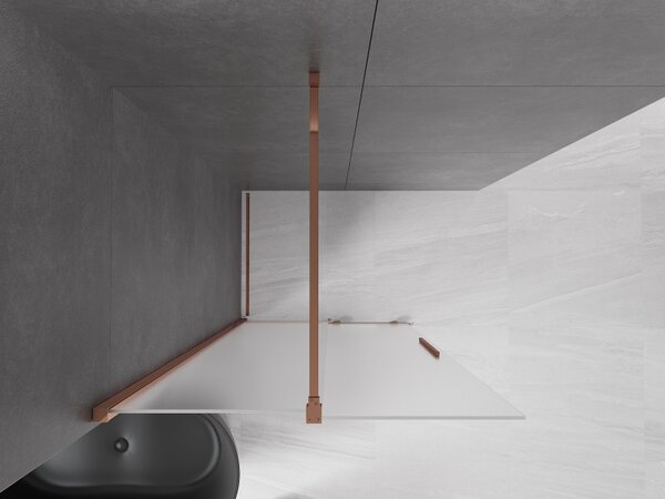 Mexen Velar, paravan de duș cu ușă glisantă Walk-in 70 x 200 cm, sticlă mată 8 mm, aur roz, 871-070-000-33-60