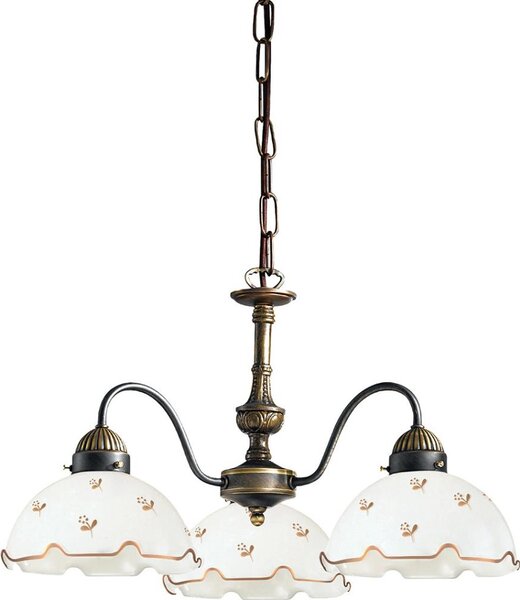 Kolarz 731.83.160 - Candelabru cu lanț NONNA, 3xE27/75W/230V, cu flori, aur roz
