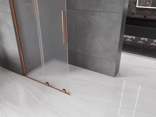 Mexen Velar, paravan de duș cu ușă glisantă Walk-in 70 x 200 cm, sticlă mată 8 mm, aur roz, 871-070-000-33-60