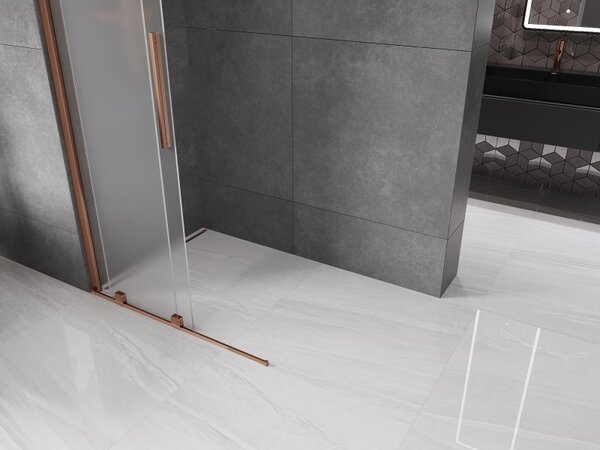 Mexen Velar, paravan de duș cu ușă glisantă Walk-in 70 x 200 cm, sticlă mată 8 mm, aur roz, 871-070-000-33-60