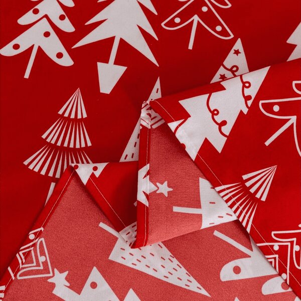 Cearsaf si fata de perna CHRISTMAS TREES Dimensiune: 50 x 70 cm | 140 x 240 cm
