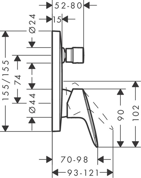 Hansgrohe Logis baterie cadă-duș ascuns crom 71407000