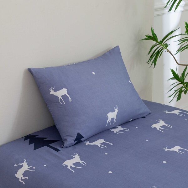Cearsaf si fata de perna DEER AND TREE Dimensiune: 50 x 70 cm | 140 x 240 cm