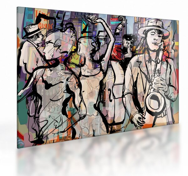 Tablou pe sticlă - Seara de jazz (70x50 cm)