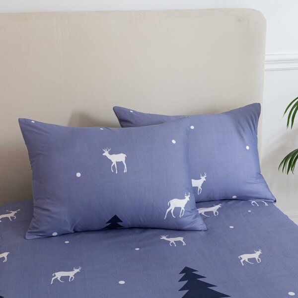 Cearsaf si fata de perna DEER AND TREE Dimensiune: 50 x 70 cm | 140 x 240 cm