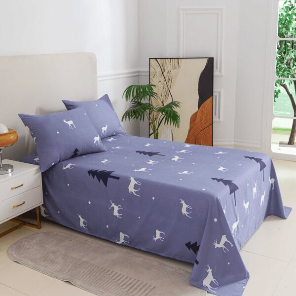 Cearsaf si fata de perna DEER AND TREE Dimensiune: 50 x 70 cm | 140 x 240 cm