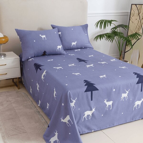 Cearsaf si fata de perna DEER AND TREE Dimensiune: 50 x 70 cm | 140 x 240 cm