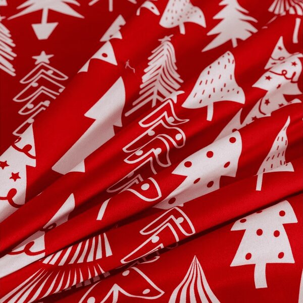 Cearsaf si fata de perna CHRISTMAS TREES Dimensiune: 50 x 70 cm | 140 x 240 cm