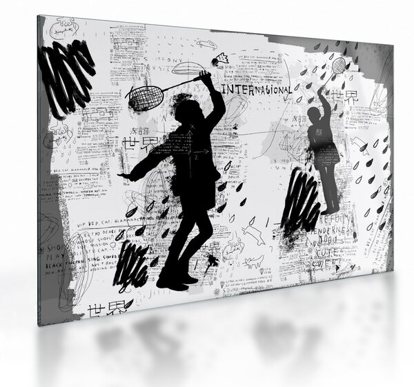 Tablou pe sticlă - Artă stradală - zarvă (70x50 cm)