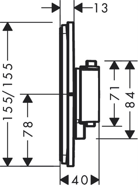 Hansgrohe ShowerSelect Comfort E baterie de duș ascuns cu termostat || 15574340
