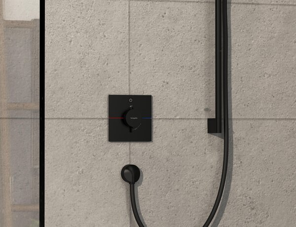 Hansgrohe ShowerSelect Comfort E baterie de duș ascuns cu termostat negru 15571670