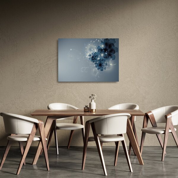 Tablou pe sticlă - Flori delicate (70x50 cm)