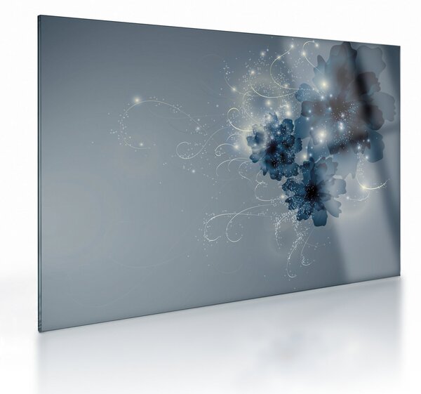 Tablou pe sticlă - Flori delicate (70x50 cm)