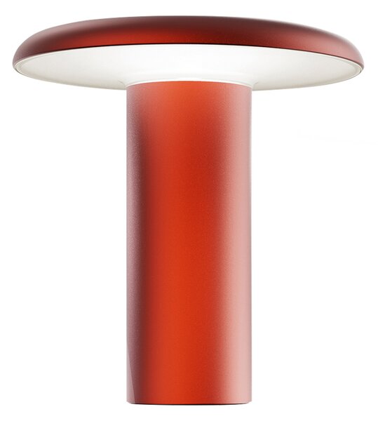 Artemide Lampă de masă cu LED Takku baterie reîncărcabilă, roșu, reglabil, Roșu, Camera de zi / sufragerie, Metal, Design