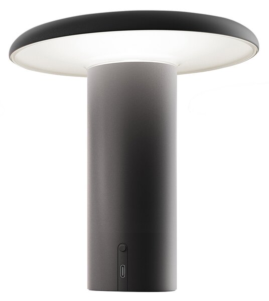 Artemide Lampă de masă cu LED Takku baterie reîncărcabilă, negru, reglabil, Negru, Camera de zi / sufragerie, Metal, Design