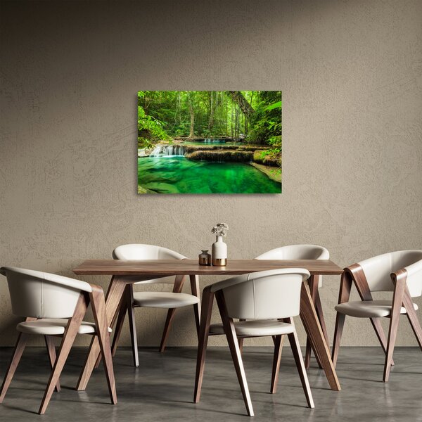 Tablou pe sticlă - Cascada Erawan din Kanchanaburi, Thailanda (70x50 cm)