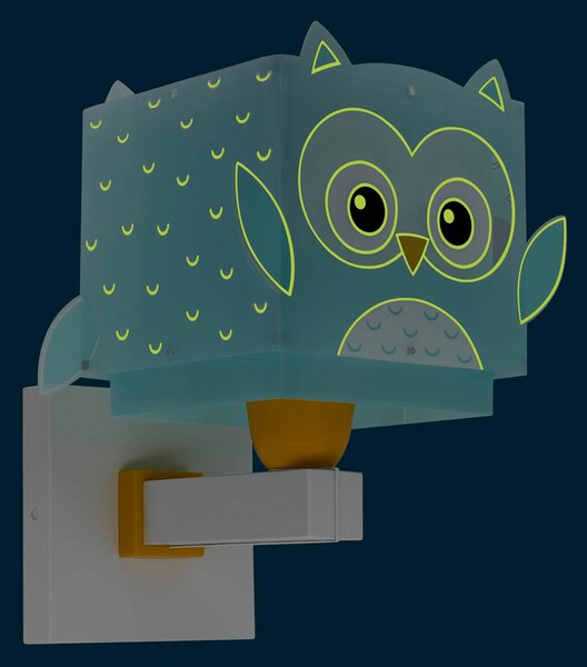 Dalber Little Owl aplică copii cu bufniță, reglabil, Albastru, Camera copiilor, Plastic