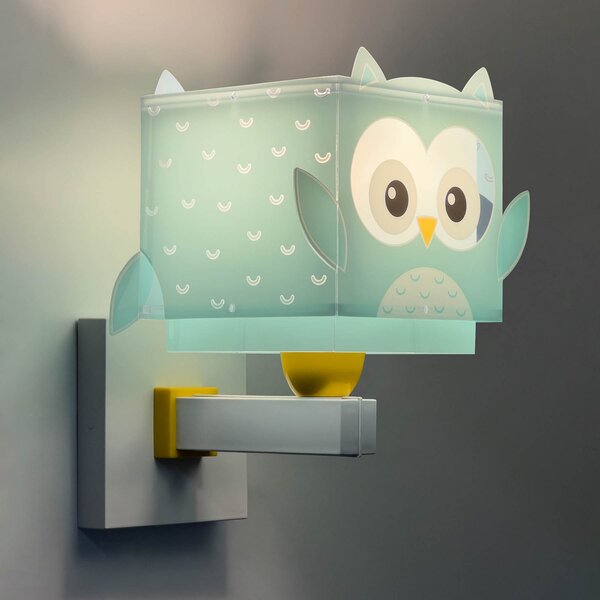 Dalber Little Owl aplică copii cu bufniță, reglabil, Albastru, Camera copiilor, Plastic