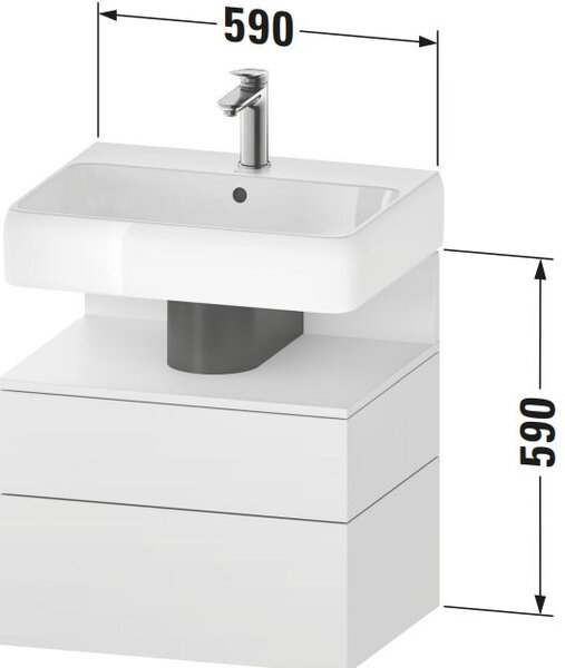 Duravit Qatego dulap 59x47x59 cm sub chiuveta pe perete alb QA4393022220010