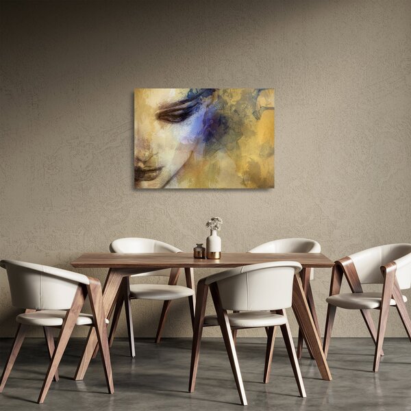 Tablou pe sticlă - Portretul femeii, desen (70x50 cm)