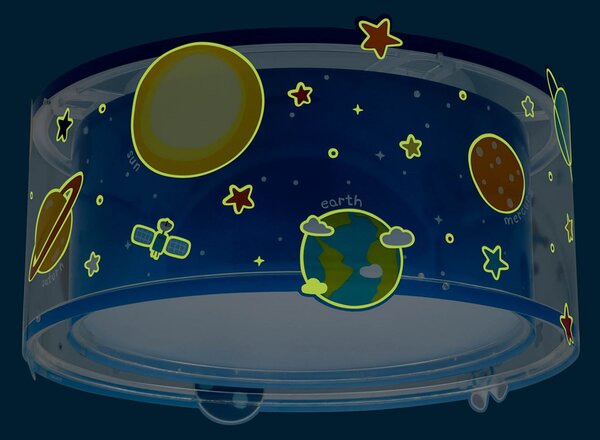 Dalber Plafonieră PLANETS, colorată, cu motiv spațial, reglabil, Albastru, Camera copiilor, Plastic