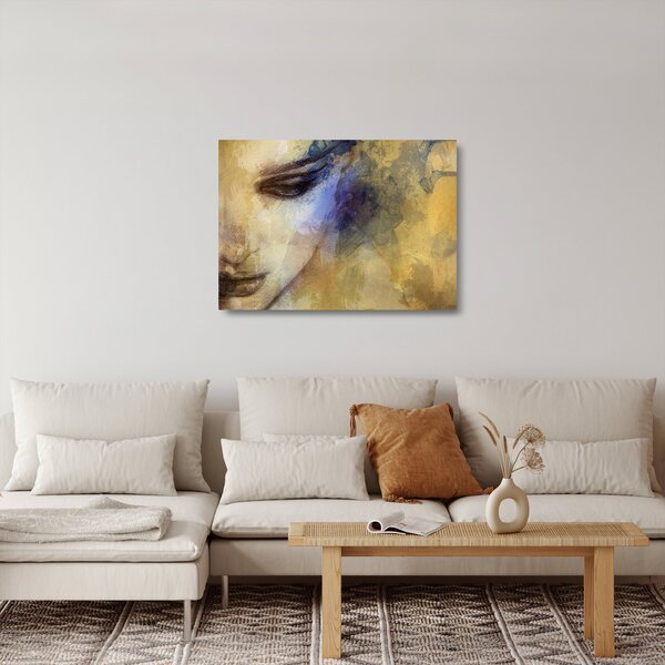Tablou pe sticlă - Portretul femeii, desen (70x50 cm)