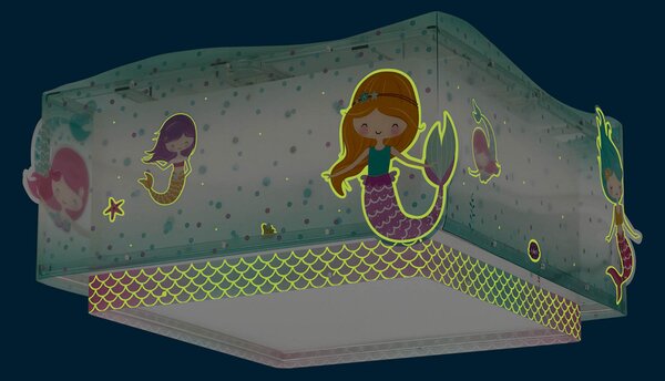 Dalber Plafonieră MERMAID, colorată, cu 1 bec, reglabil, Multicolor, Camera copiilor, Plastic