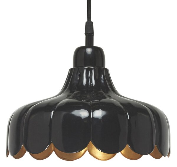 PR Home Lampă suspendată Wells Small negru/auriu Ø 24 cm priză, reglabil, Negru, Camera de zi / sufragerie, Metal