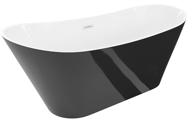 Mexen Dora, cadă de sine stătătoare 150 x 75 cm, alb/negru, preaplin alb, 52071507575-20