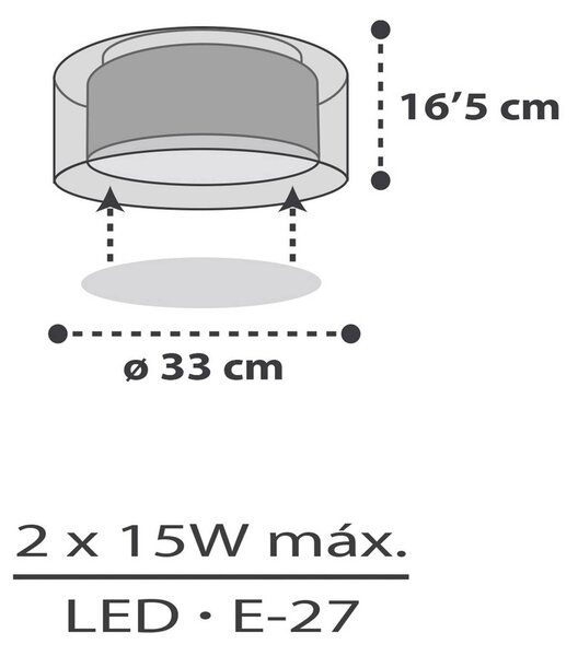 Dalber Plafonieră CLOUD GREY, Ø 33 cm, gri, reglabil, Gri, Camera copiilor, Plastic
