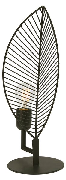 PR Home Lampă de masă din ulm în formă frunză, înălțime 42 cm, Negru, Camera de zi / sufragerie, Metal
